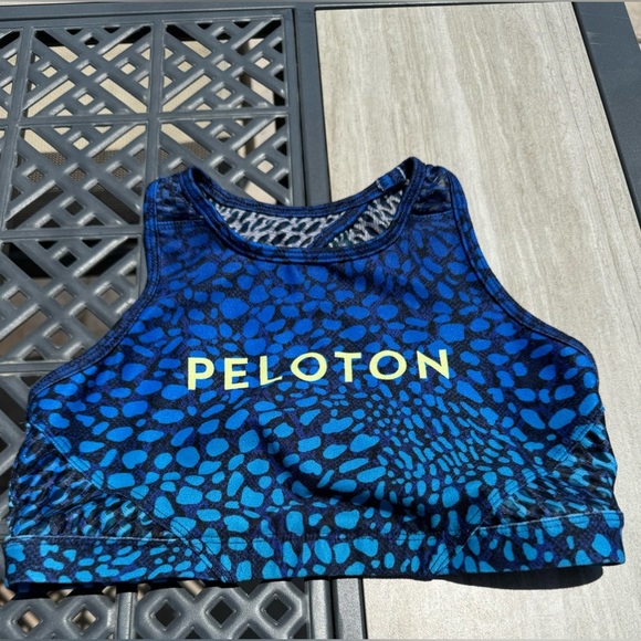 WITH x Peloton Wild Kite High Neck Sports Bra 2.0 Women's Blue Mesh sz small - Picture 1 of 3